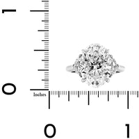 Platinum 3 Stone Oval Diamond Engagement Ring
