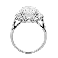 Platinum 3 Stone Oval Diamond Engagement Ring