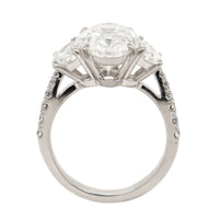Platinum 3 Stone Oval Diamond Engagement Ring