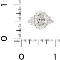 Platinum 3 Stone Oval Diamond Engagement Ring