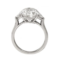 Platinum 3 Stone Oval Cut Diamond Engagement Ring