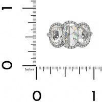 Bayco Platinum 3 Stone Rose Cut Diamond Ring