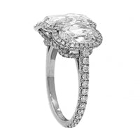 Bayco Platinum 3 Stone Rose Cut Diamond Ring