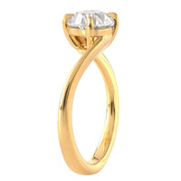18K Yellow Gold 4 Prong Oval Diamond Engagement Ring
