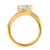18K Yellow Gold 4 Prong Oval Diamond Engagement Ring