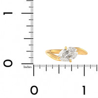 18K Yellow Gold 4 Prong Oval Diamond Engagement Ring