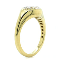 18K Yellow Gold Oval Diamond Bezel Set Engagement Ring