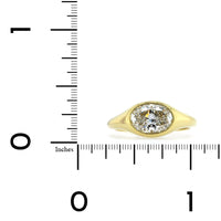 18K Yellow Gold Oval Diamond Bezel Set Engagement Ring