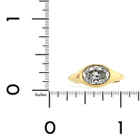 18K Yellow Gold Oval Diamond Bezel Set Engagement Ring