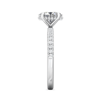 Platinum Oval Diamond with Hidden Halo Engagement Ring