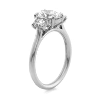 Platinum 3 Stone Oval Shaped Diamond Ring