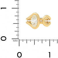 18K Yellow Gold Oval Diamond Knot Style Ring