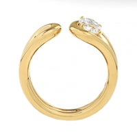 18K Yellow Gold Oval Diamond Knot Style Ring