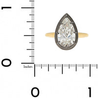 18K Yellow Gold Georgian Set Pear Shaped Diamond Ring