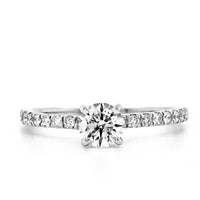 18K White Gold Diamond Hidden Halo Engagement Ring