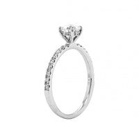 18K White Gold Diamond Hidden Halo Engagement Ring