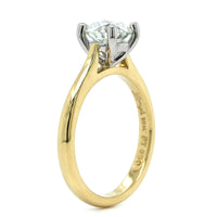 18K Yellow Gold and Platinum Diamond Solitaire Engagement Ring