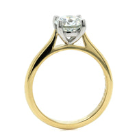 18K Yellow Gold and Platinum Diamond Solitaire Engagement Ring