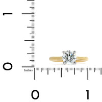 18K Yellow Gold and Platinum Diamond Solitaire Engagement Ring