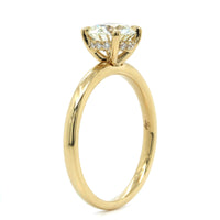 18K Yellow Gold Hidden Diamond Halo Engagement Ring