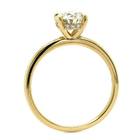 18K Yellow Gold Hidden Diamond Halo Engagement Ring