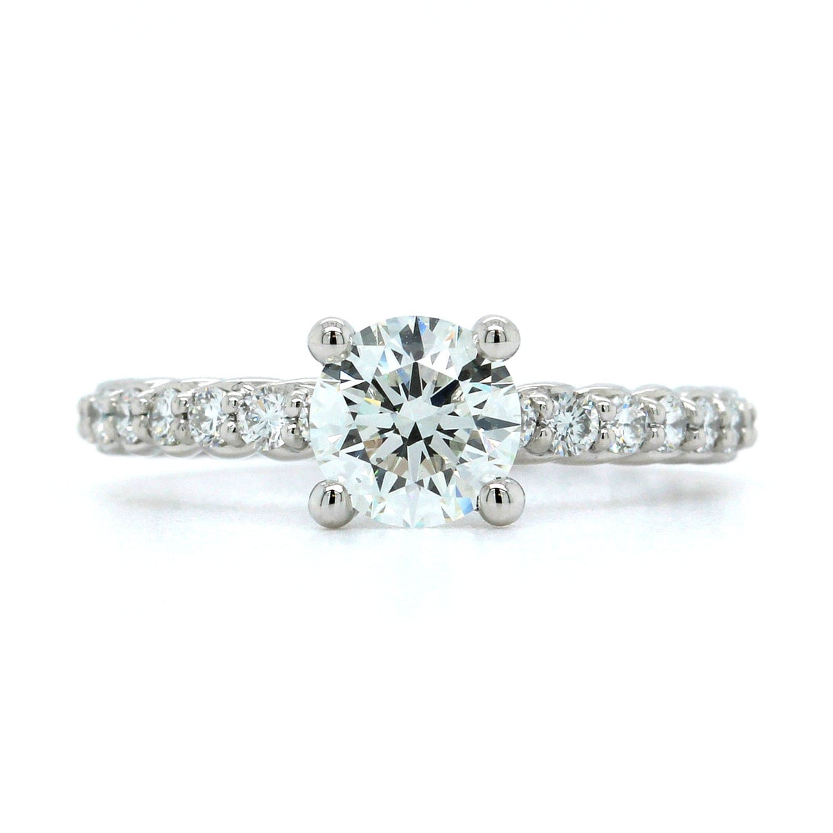 Platinum Round Cut Diamond with Braid Design Engagement Ring