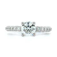 Platinum Round Cut Diamond with Braid Design Engagement Ring