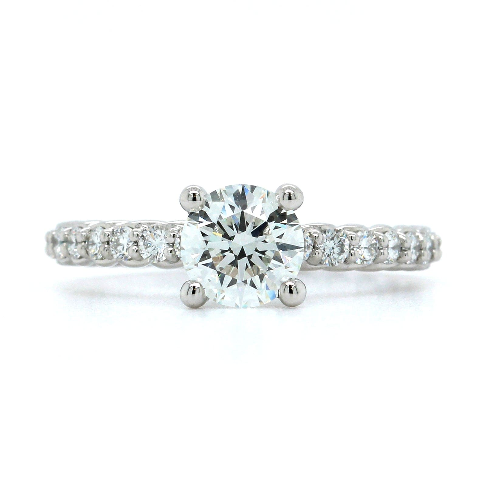 Platinum Round Cut Diamond with Braid Design Engagement Ring