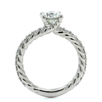 Platinum Round Cut Diamond with Braid Design Engagement Ring