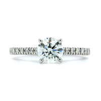 Platinum 4 Prong Round Diamond Engagement Ring