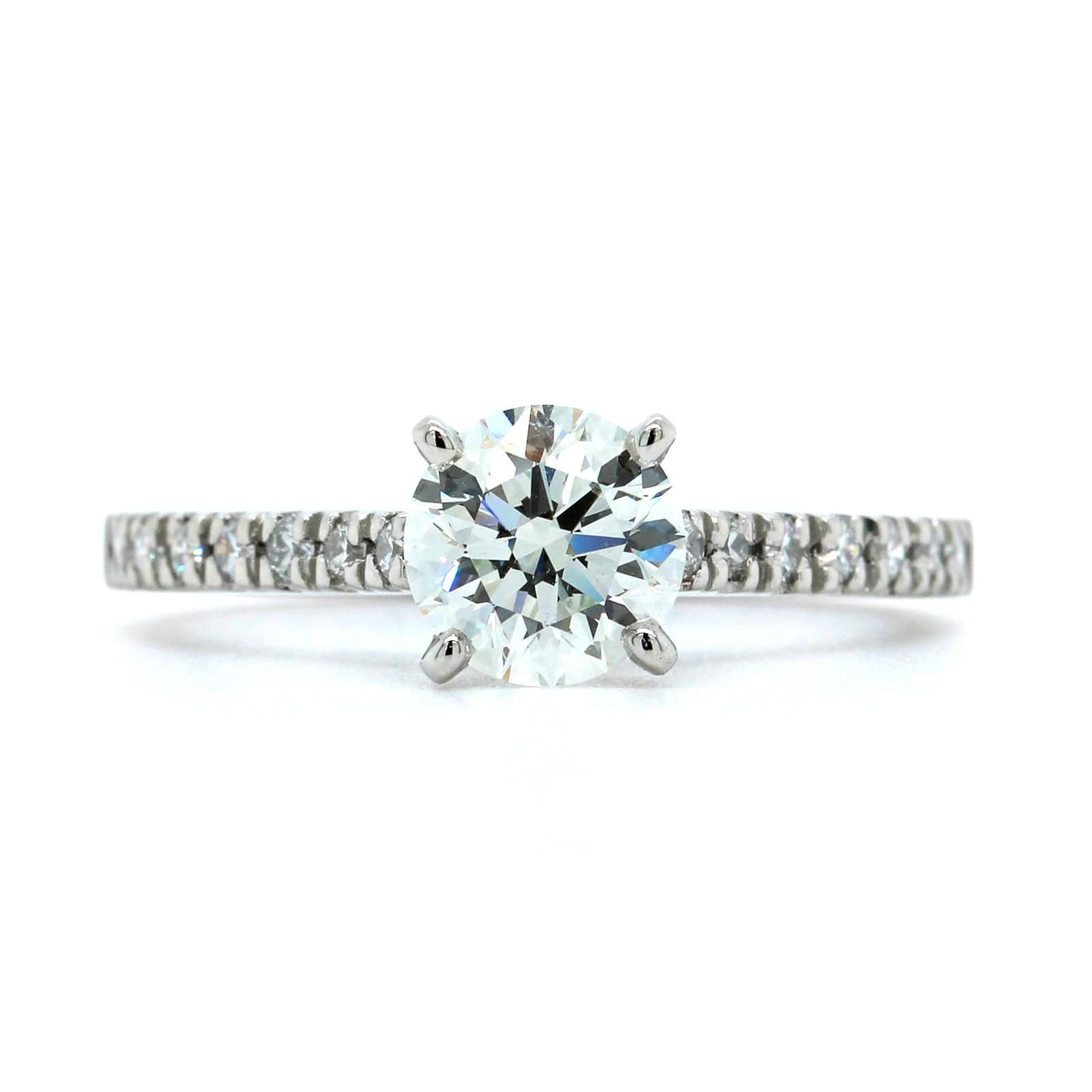 Platinum 4 Prong Round Diamond Engagement Ring