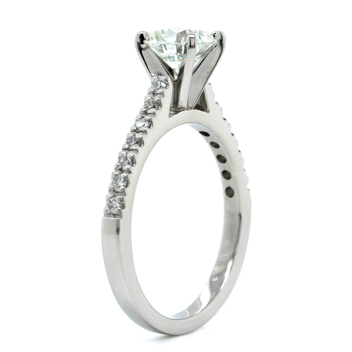 Platinum 4 Prong Round Diamond Engagement Ring