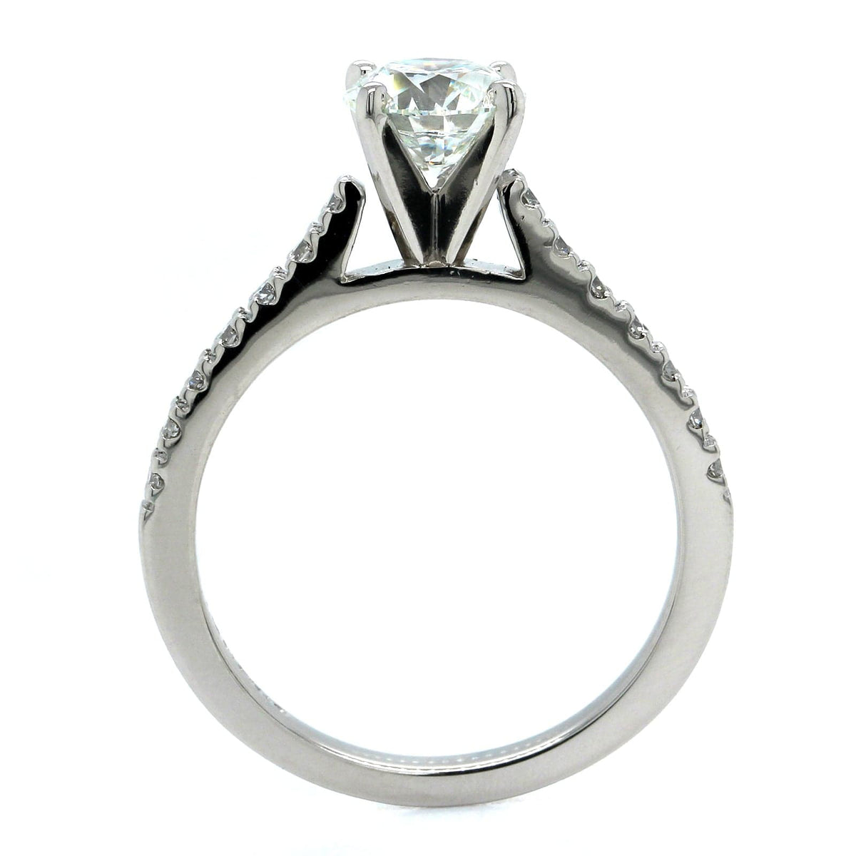 Platinum 4 Prong Round Diamond Engagement Ring