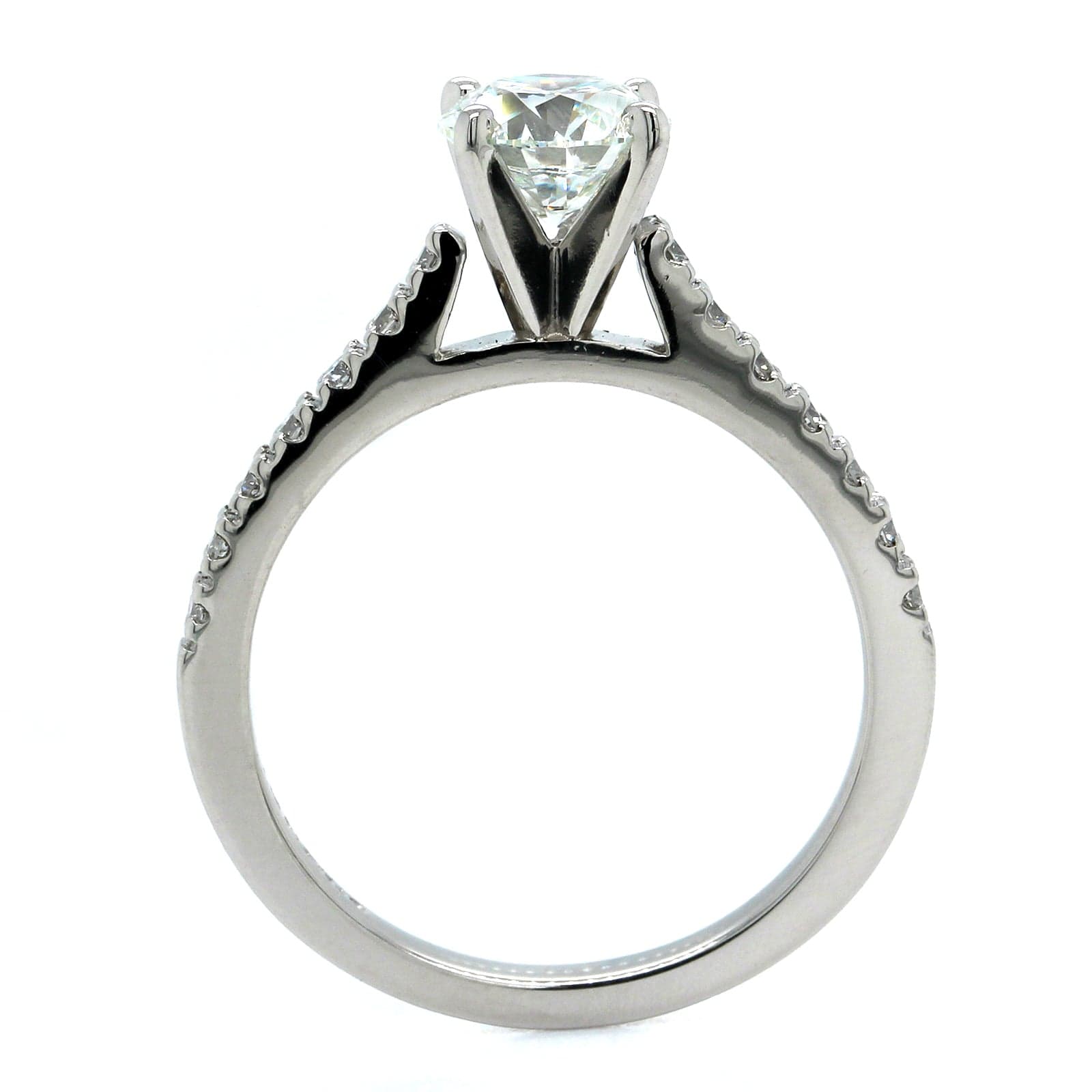 Platinum 4 Prong Round Diamond Engagement Ring