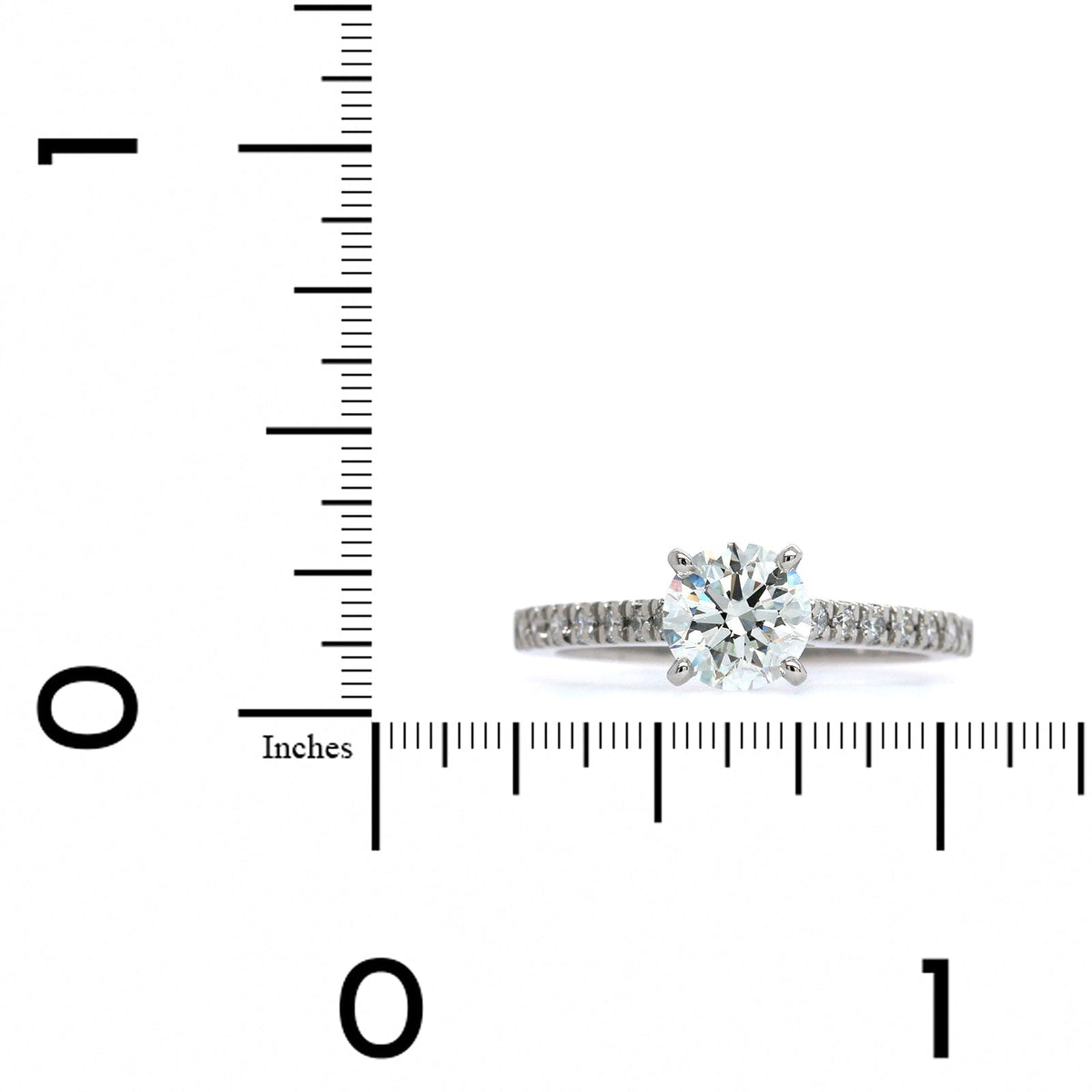 Platinum 4 Prong Round Diamond Engagement Ring