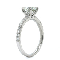 Platinum Round Diamond with Hidden Halo Engagement Ring