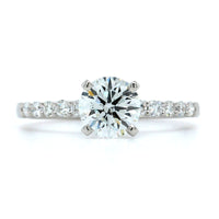 Platinum 4 Prong Round Diamond Engagement Ring