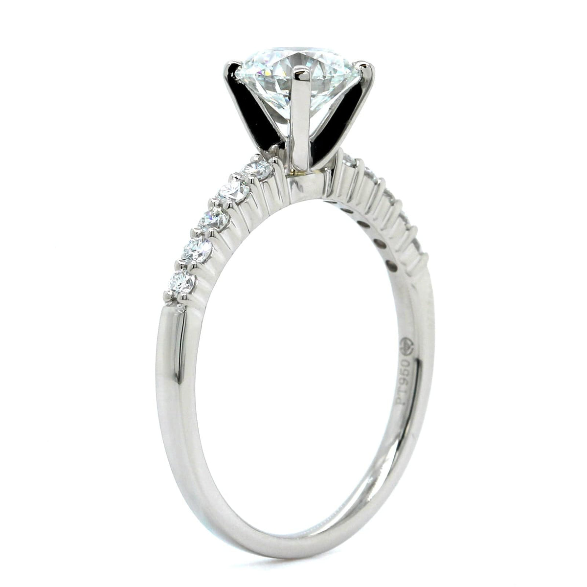 Platinum 4 Prong Round Diamond Engagement Ring