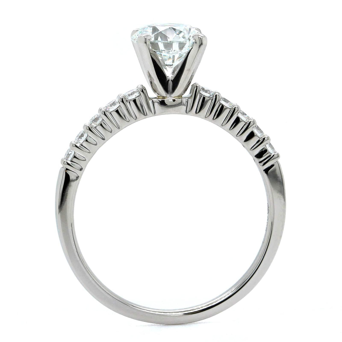 Platinum 4 Prong Round Diamond Engagement Ring