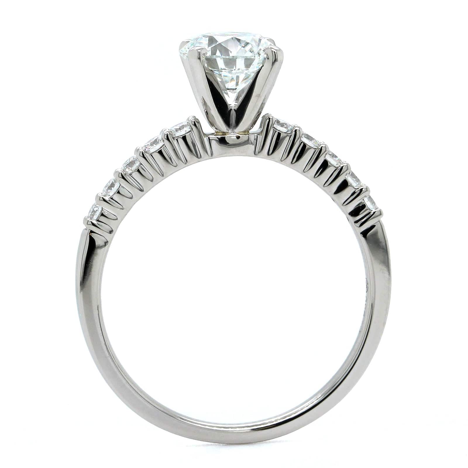 Platinum 4 Prong Round Diamond Engagement Ring