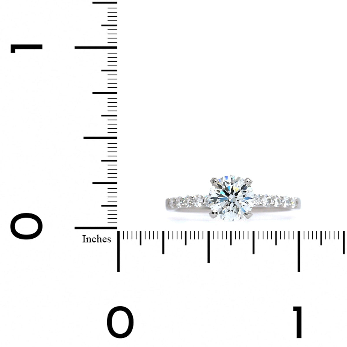Platinum 4 Prong Round Diamond Engagement Ring