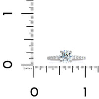 Platinum 4 Prong Round Diamond Engagement Ring