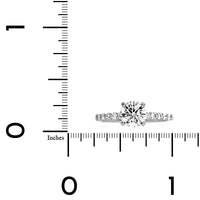 Platinum 4 Prong Round Diamond Engagement Ring