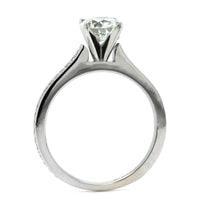 14K White Gold 4 Prong Round Diamond Engagement Ring