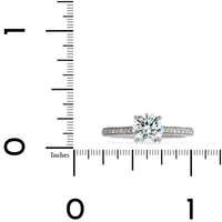 14K White Gold 4 Prong Round Diamond Engagement Ring