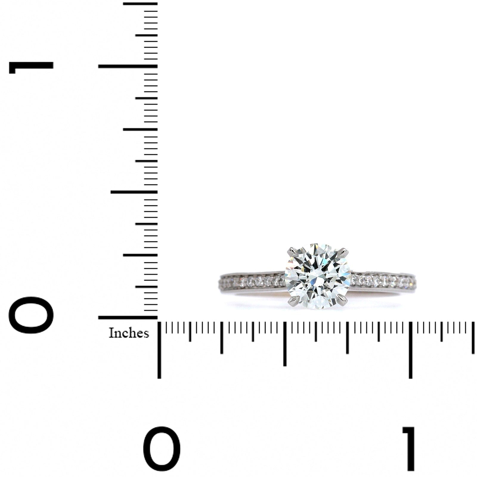 14K White Gold 4 Prong Round Diamond Engagement Ring