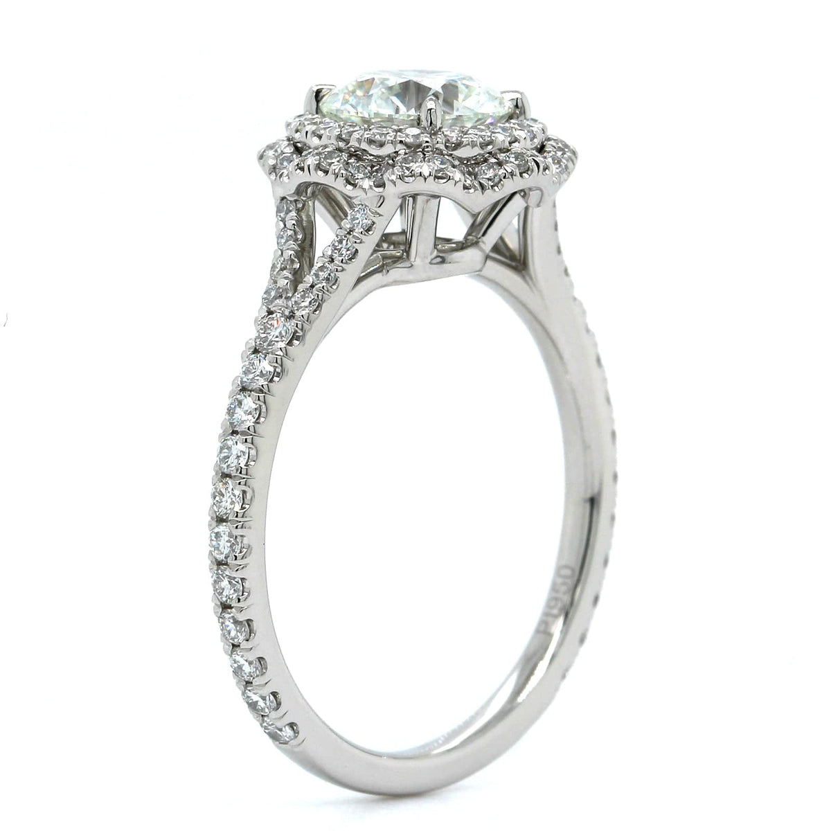 Platinum Round Cut Diamond Vintage Inspired Engagement Ring