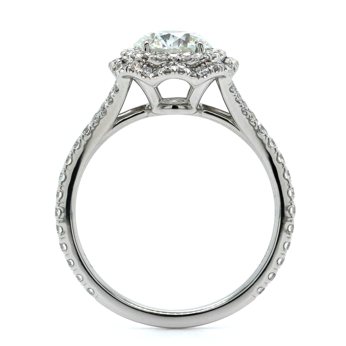 Platinum Round Cut Diamond Vintage Inspired Engagement Ring