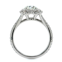 Platinum Round Cut Diamond Vintage Inspired Engagement Ring