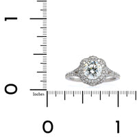 Platinum Round Cut Diamond Vintage Inspired Engagement Ring